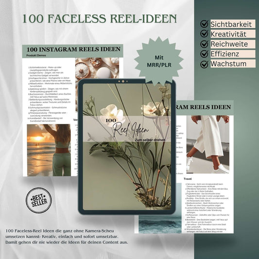 100 faceless Reel Ideen - Kreative Reel-Ideen für Social Media ohne Kameraauftritt