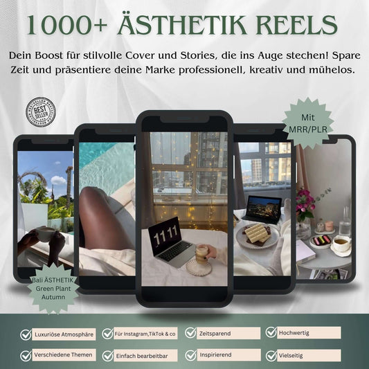 1000+Ästhetik Reels-Vorlagen - Stilvolle und virale Video-Temlates für Social Media