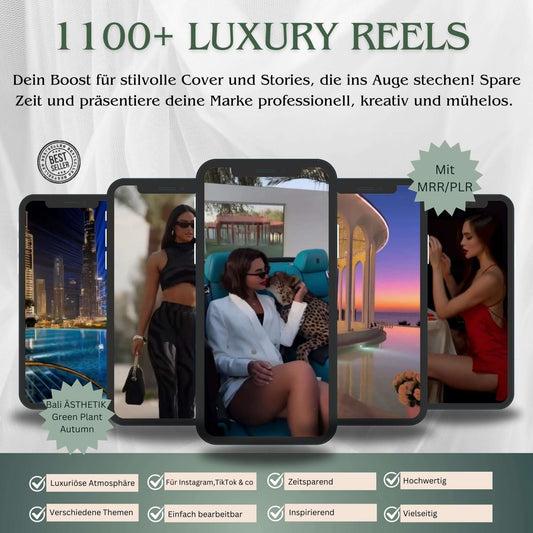 Produktbild von 1100+ Luxury Reels-Vorlagen - Stilvolle und virale Video-Temlates für Social Media
