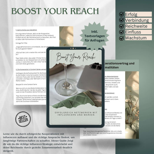 Boost Your Reach - Strategien und Vorlagen für erfolgreiche Kooperationen und mehr Sichbarkeit auf Instagram.