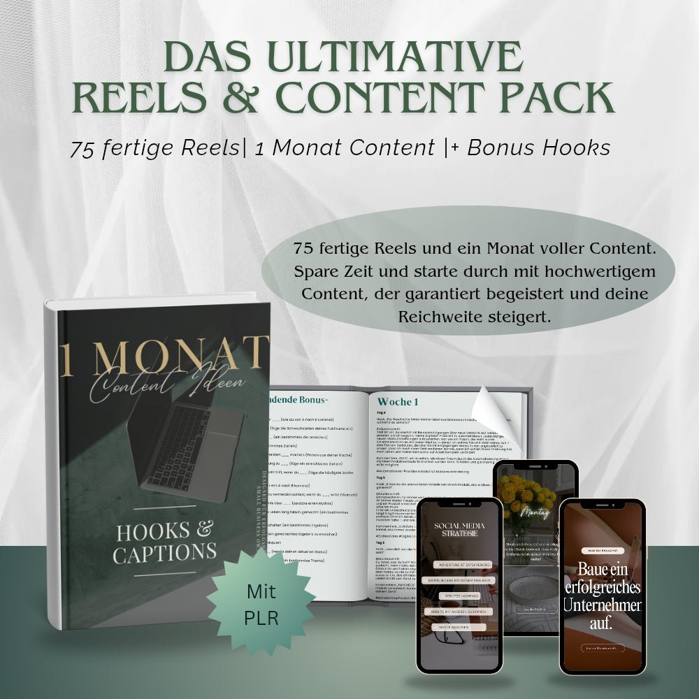 Produktbild zu Das ultimative Reels & Content Pack. Einem Bundle mit fertigen Reels und Captions für Instagram und Social Media