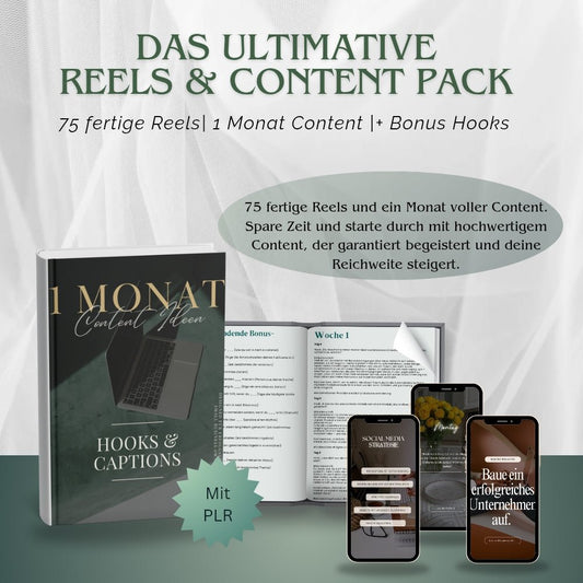 Produktbild zu Das ultimative Reels & Content Pack. Einem Bundle mit fertigen Reels und Captions für Instagram und Social Media