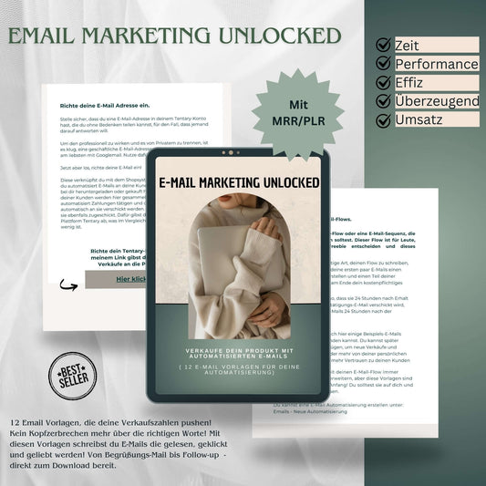 Email - Marketing Unlockt - Email-Vporlagen die deine Verkaufszahlen pushen. Für erfolgreiches Email-Marketing. Mit MRR