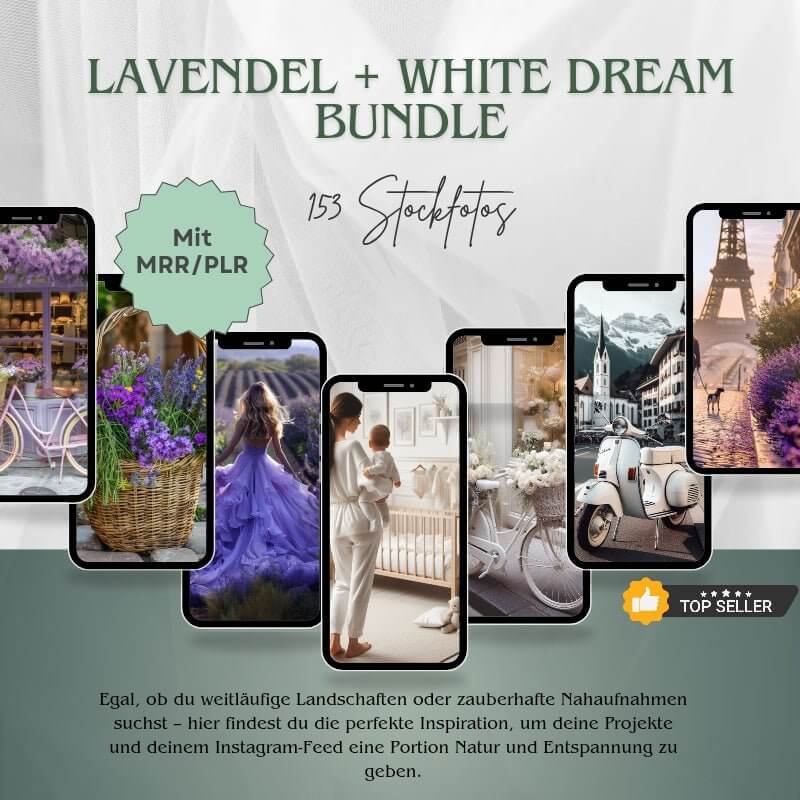 Lavendel & White Dream Bundle - Reel und Story Vorlagen für Social Media mit MRR