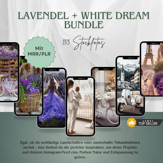 Lavendel & White Dream Bundle - Reel und Story Vorlagen für Social Media mit MRR