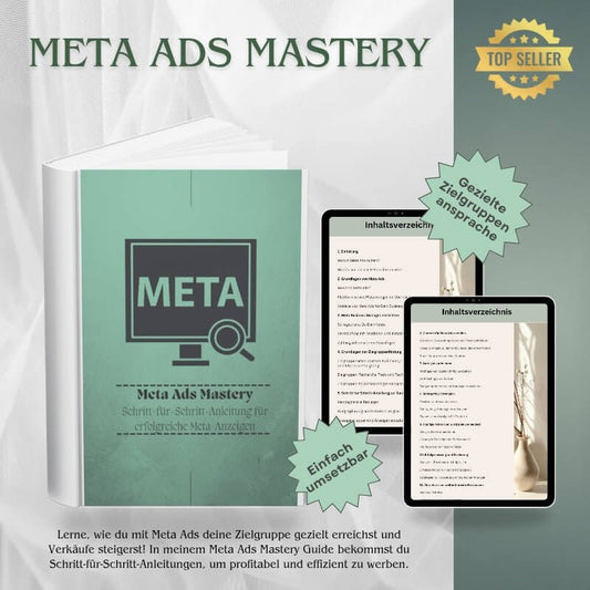 Meta Ads Mastery Ebook- Lerne die Grundlagen um erfolgreiche Meta Ads zu schalten.