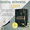 Werbegrafik für das Produkt 'Digital Business Base. In der Mitte befindet sich eine Produktbox mit der Aufschrift Digital Business Base. Links steht der Text: Starte jetzt mit der Digital Business Base und baue dir Schritt für Schritt dein eigenes Online-Einkommen auf, ganz ohne Vorerfahrung! Mit 7 Stunden Videomaterial, einem fertigen Produkt & 100 % Weiterverkaufsrecht bist du bereit für deine ersten Sales über Instagram und Co!. 
