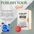 Werbegrafik für den Kurs 'Publish Your Book' mit Master-Resell-Rights. Links steht ein Text, der erklärt, dass man Amazon-Buchautor werden kann, ohne Verlag, Druck oder Versand. Genannt werden mögliche Bucharten wie Malbuch, Kochbuch, Kindergeschichte oder Journal, die mit KI erstellt und über Amazon als gedruckte Produkte verkauft werden können. Unten links ein blaues Amazon-Symbol mit Farbklecks-Effekt. Rechts eine 3D-Box mit der Aufschrift 'Publish your Book' und einem offenen Buch davor." Inkl. MRR
